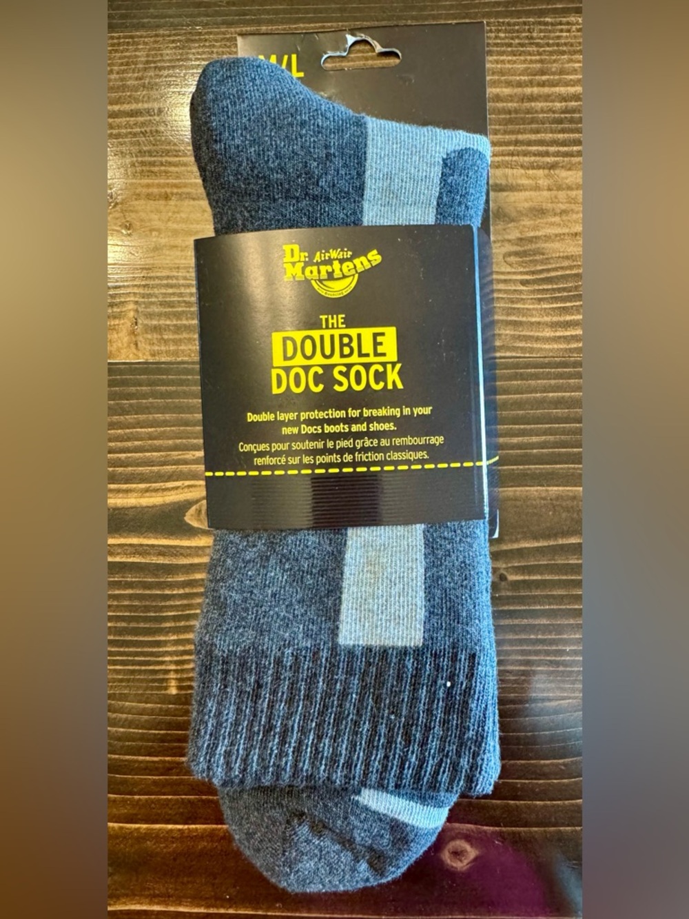 Dr. Martens Unisex Double Doc Sock Charcoal Gray Size M/L One Pair